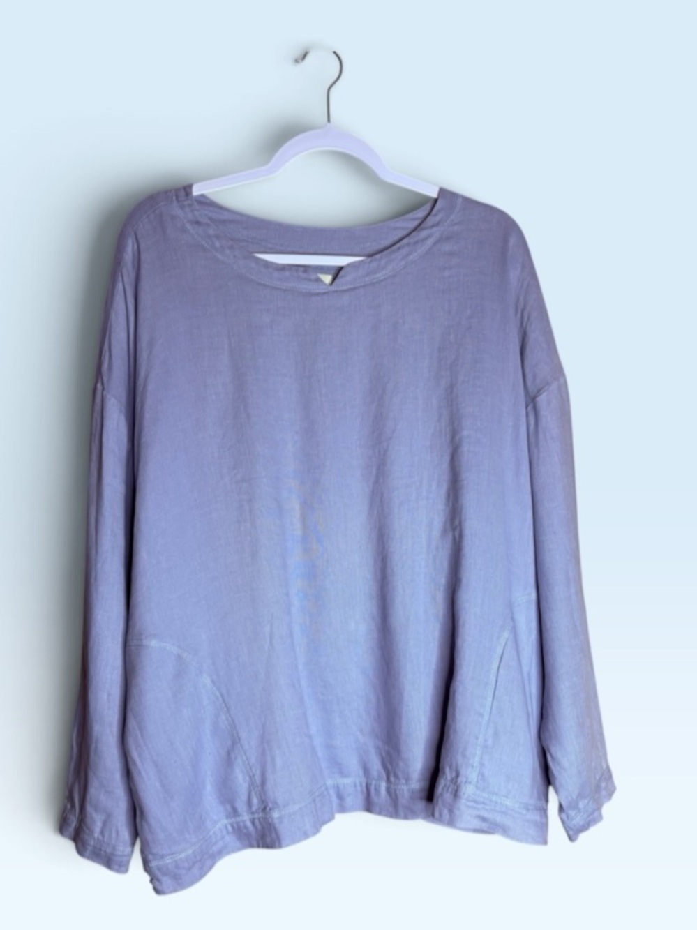 J. Jill XL blue 100% Linen Lined Oversized Pullover Tunic Top
